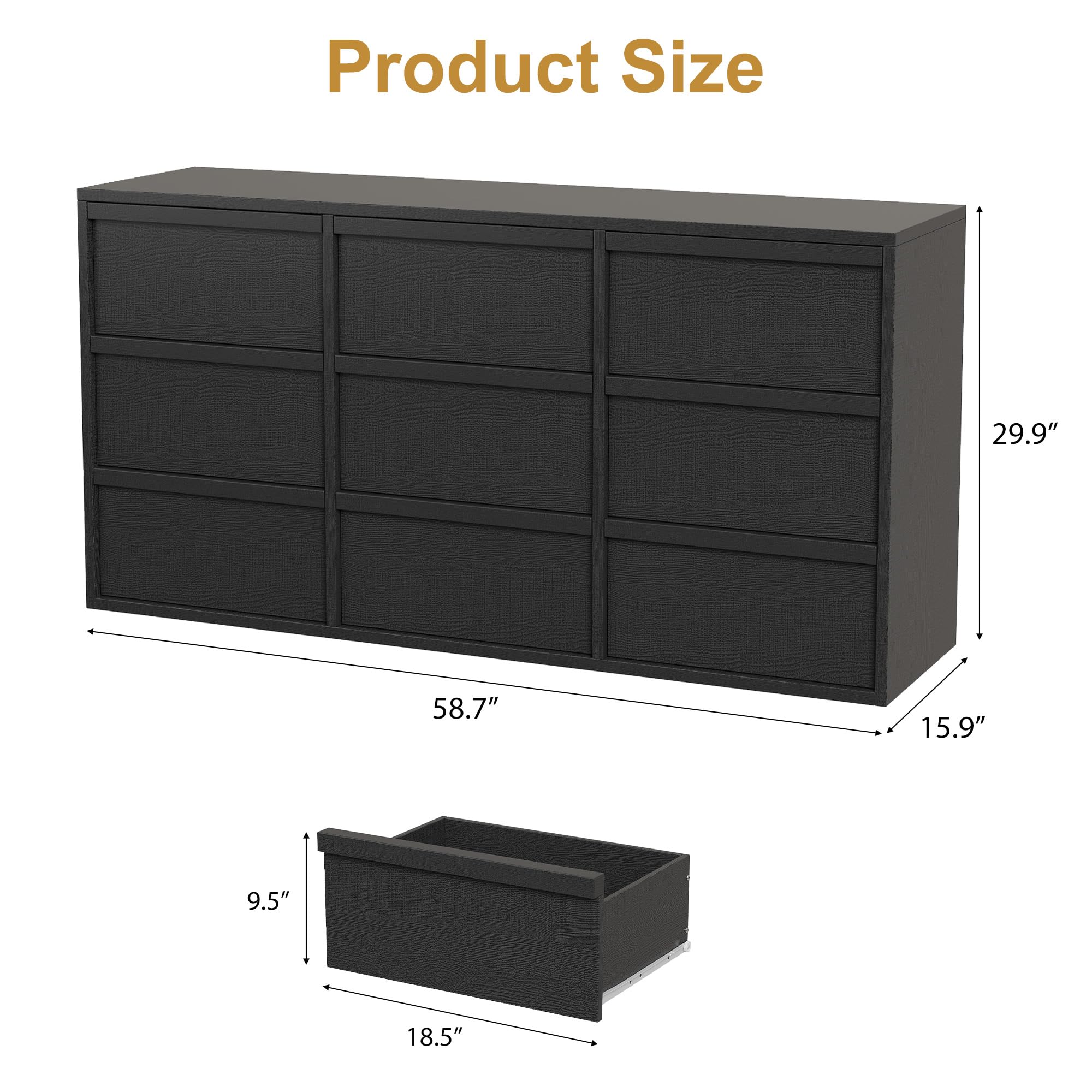 Garvee 9 Dresser MDF engineered wood construction close up