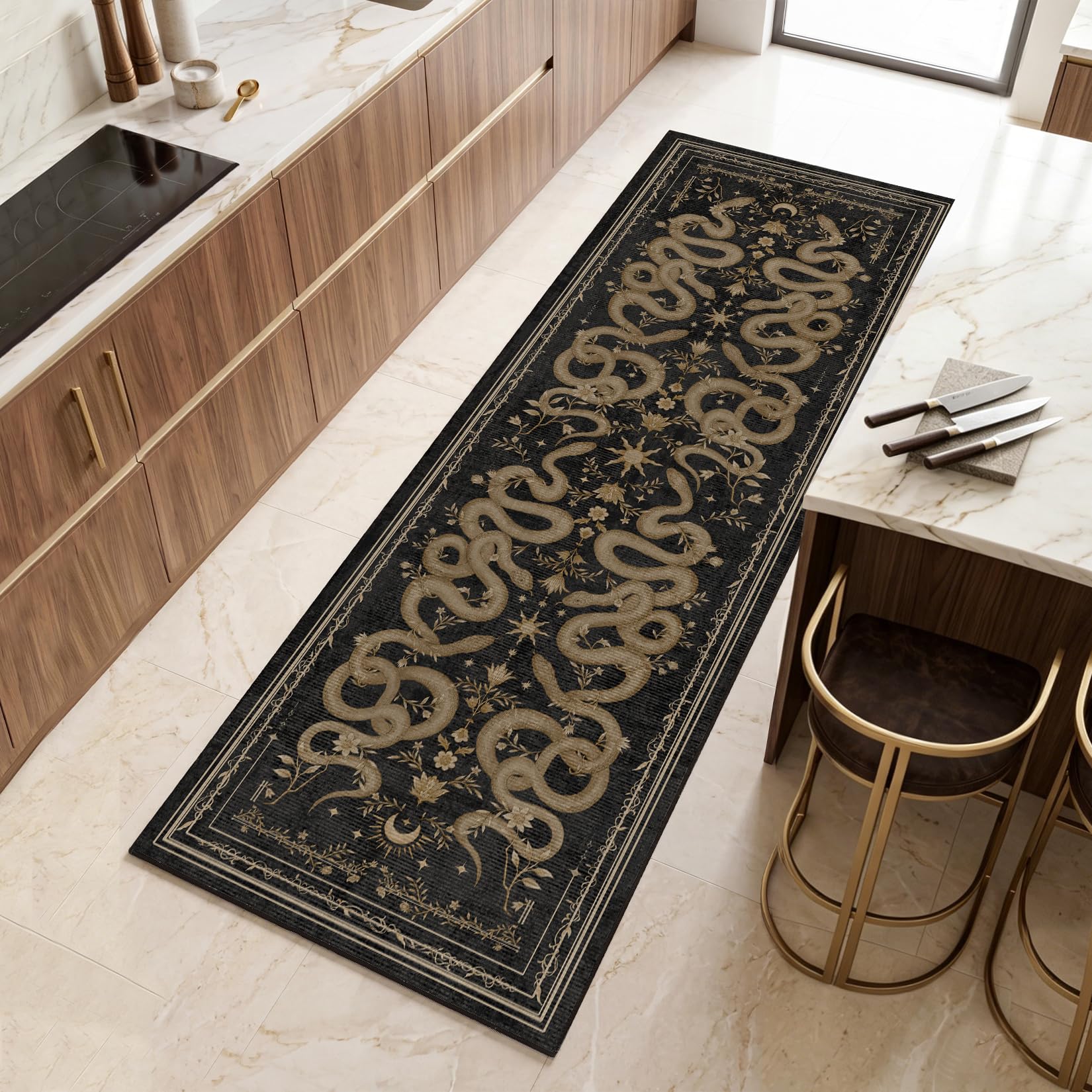 Low-pile indoor rug with secure grip backing for entryways