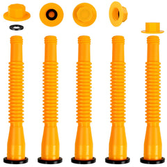 Durable plastic gas can spout with threaded fitting