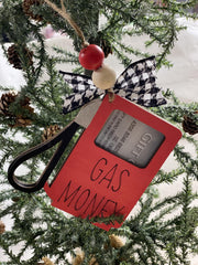 Gas Money Gift Card Holder with hanger for Christmas tree or car mirror