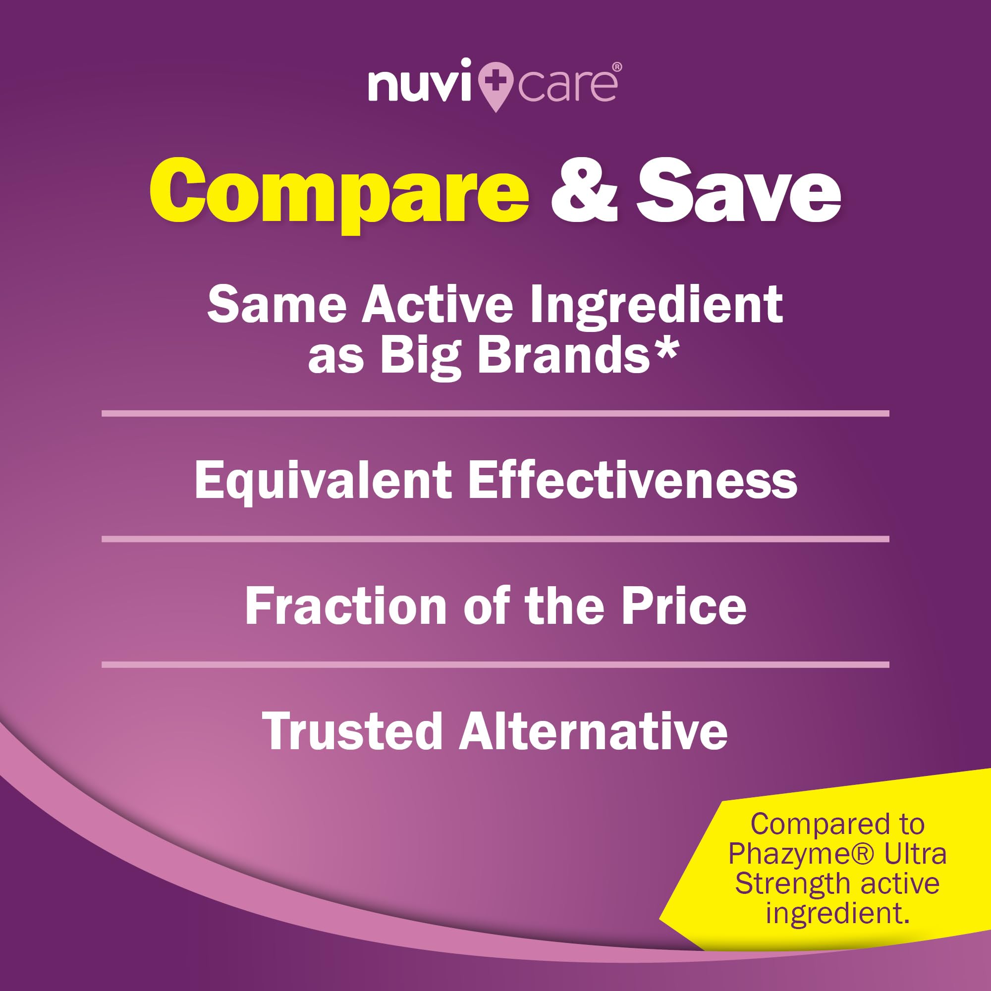 100 count NUVICARE gas relief bottle side view