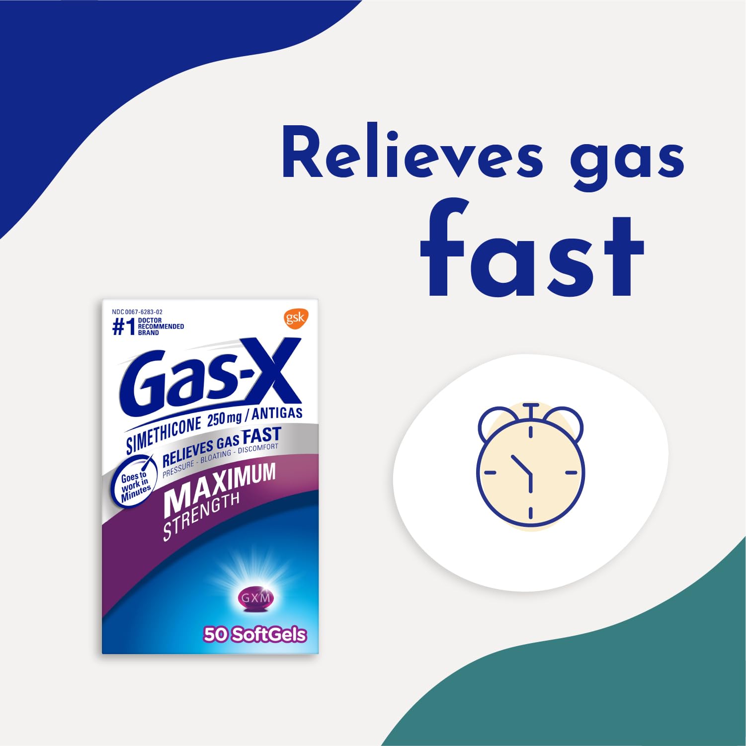 Gas-X 50 count softgels container