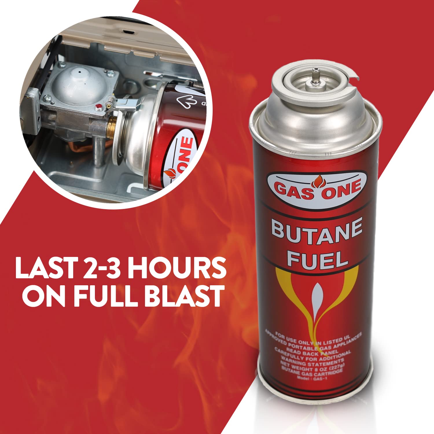Gasone 4 pack 8 oz butane fuel cans
