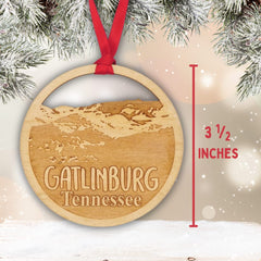 Gatlinburg Christmas Ornament 3-1/2 inch diameter wooden