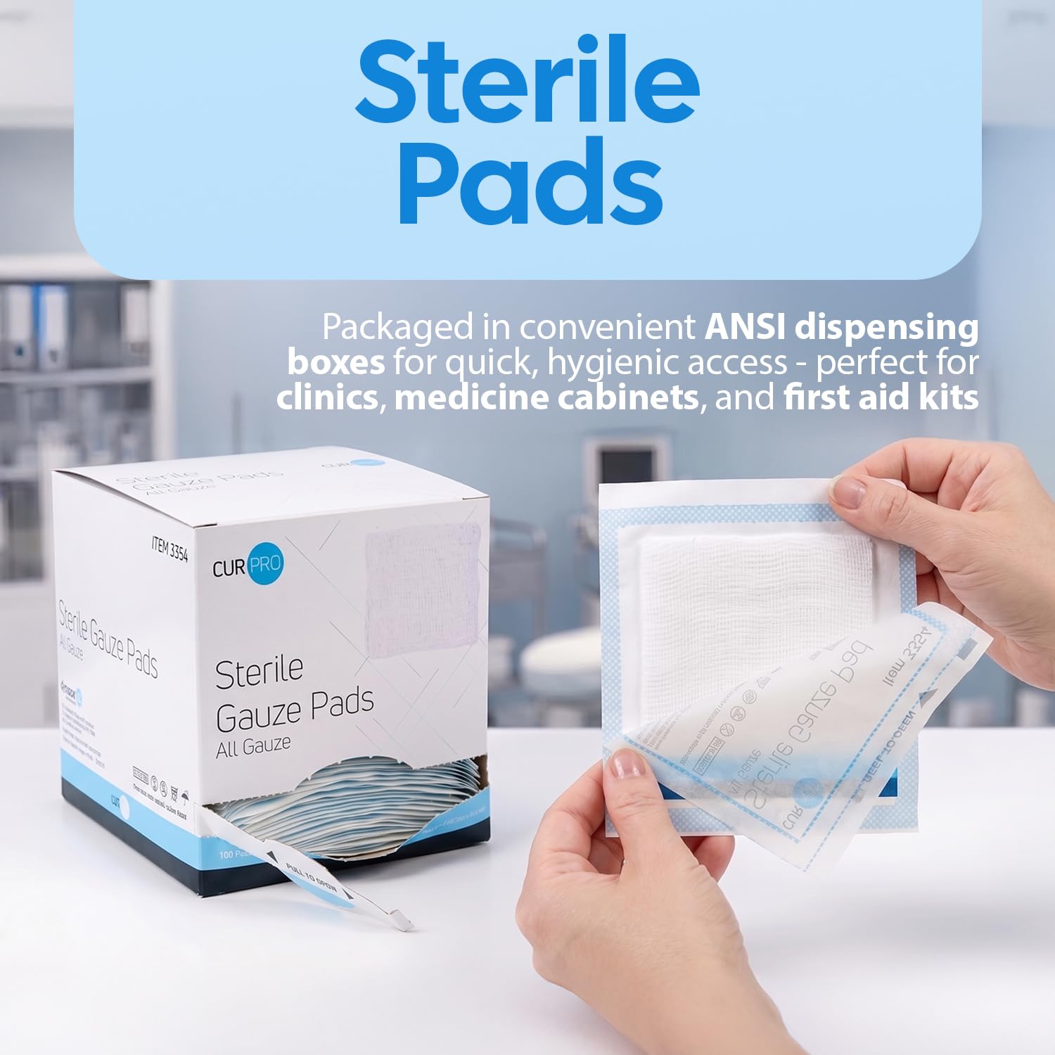 Sterile 4x4 gauze pad 12-ply detail