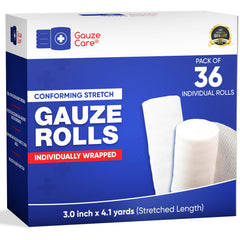 Gauze rolls 3 inch 36 rolls latex free lint free