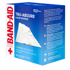 Individually wrapped sterile gauze sponges BAND-AID Brand Tru-Absorb