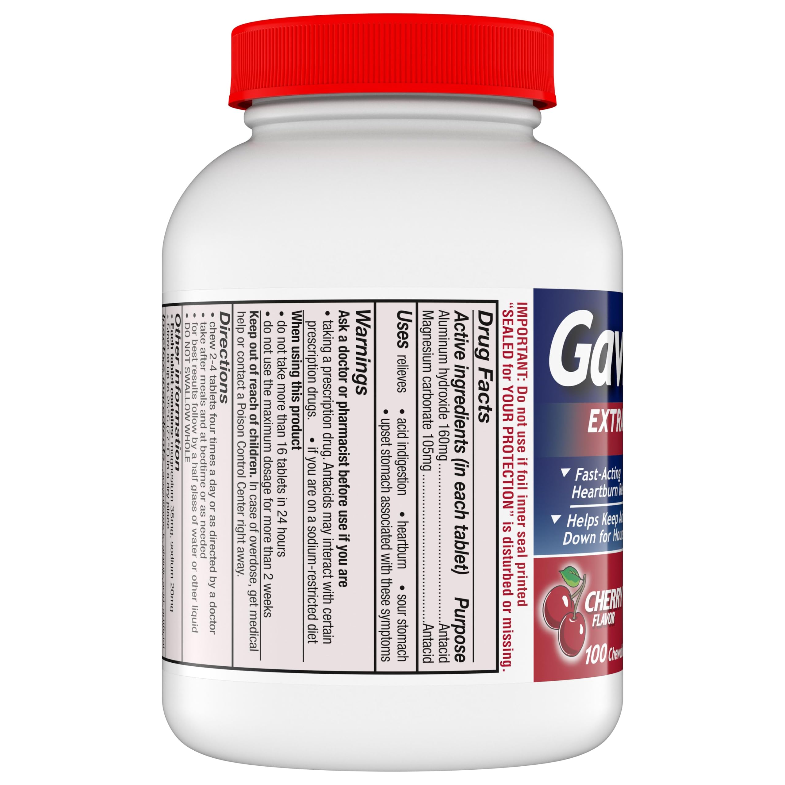 Gaviscon chewable antacid tablet packaging