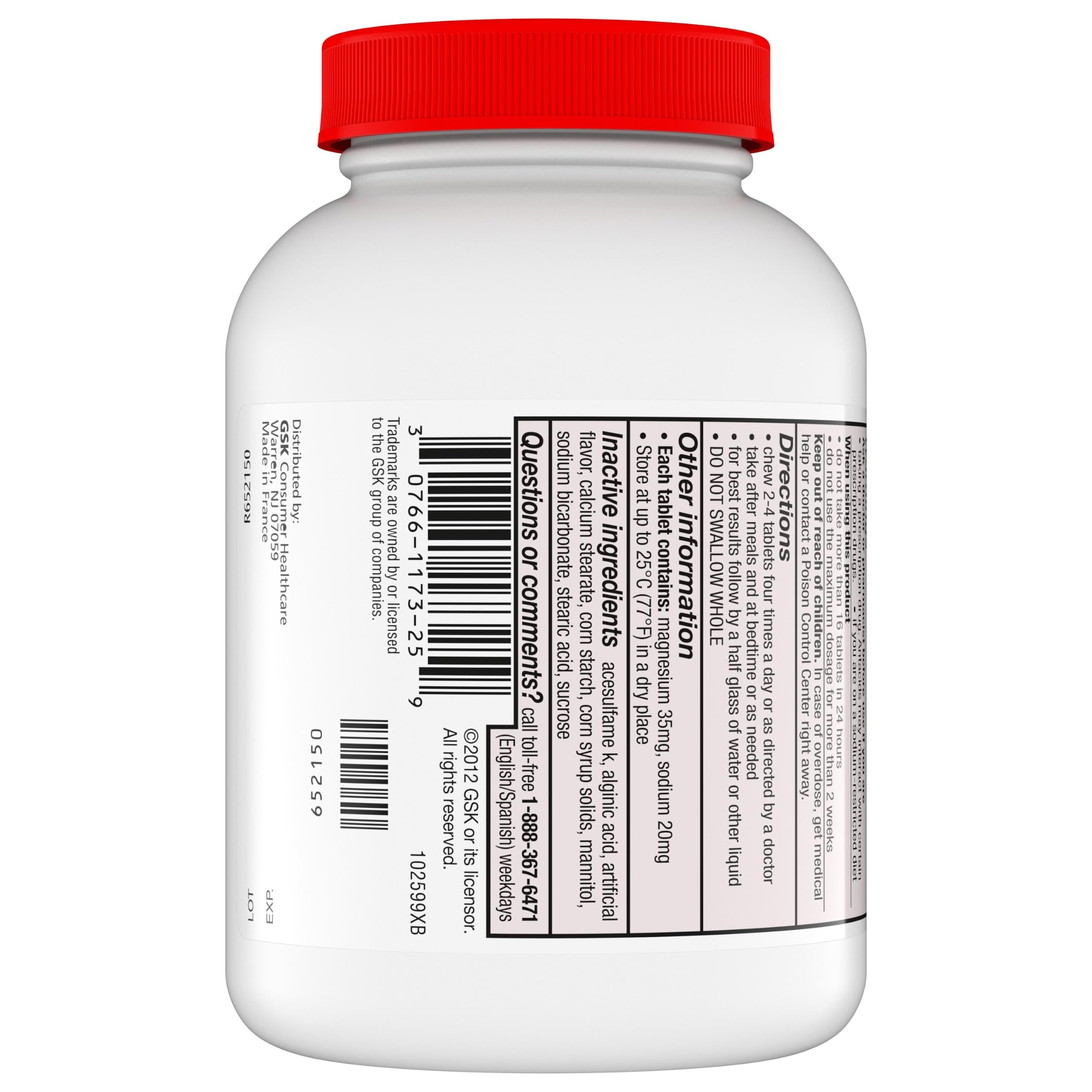 Cherry chewable Gaviscon tablet bottle branding