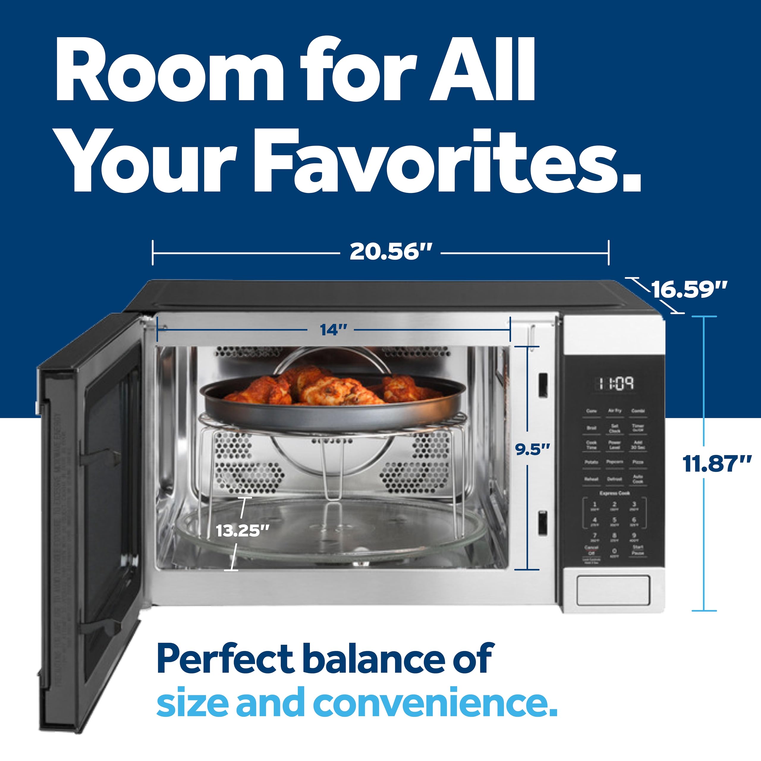 1.0 cu ft capacity convection microwave by GE