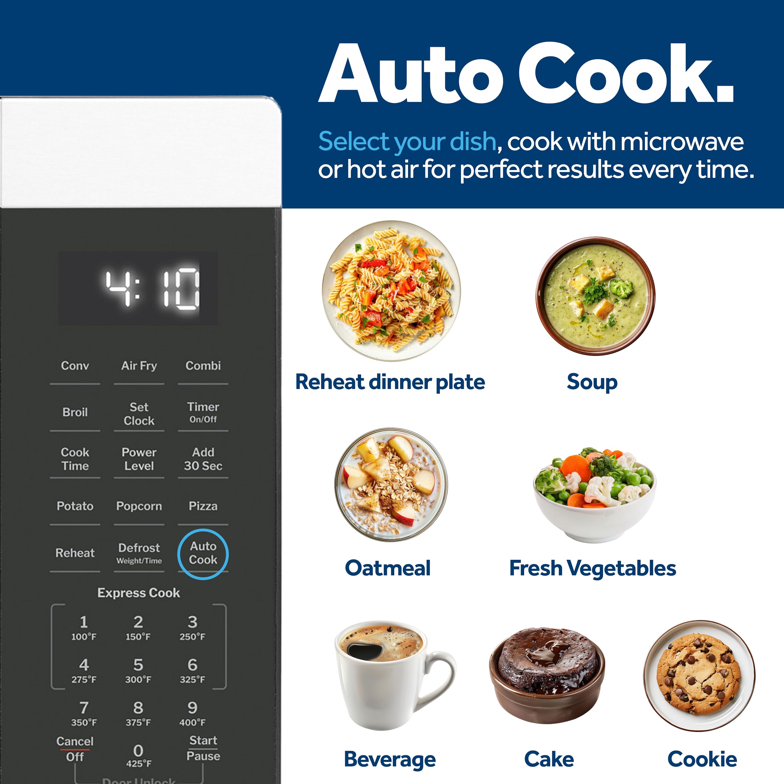 Broil mode and convection cooking on GE microwave