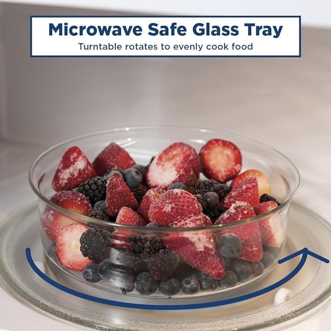 Dorm room or apartment ready GE microwave on kitchen setup
