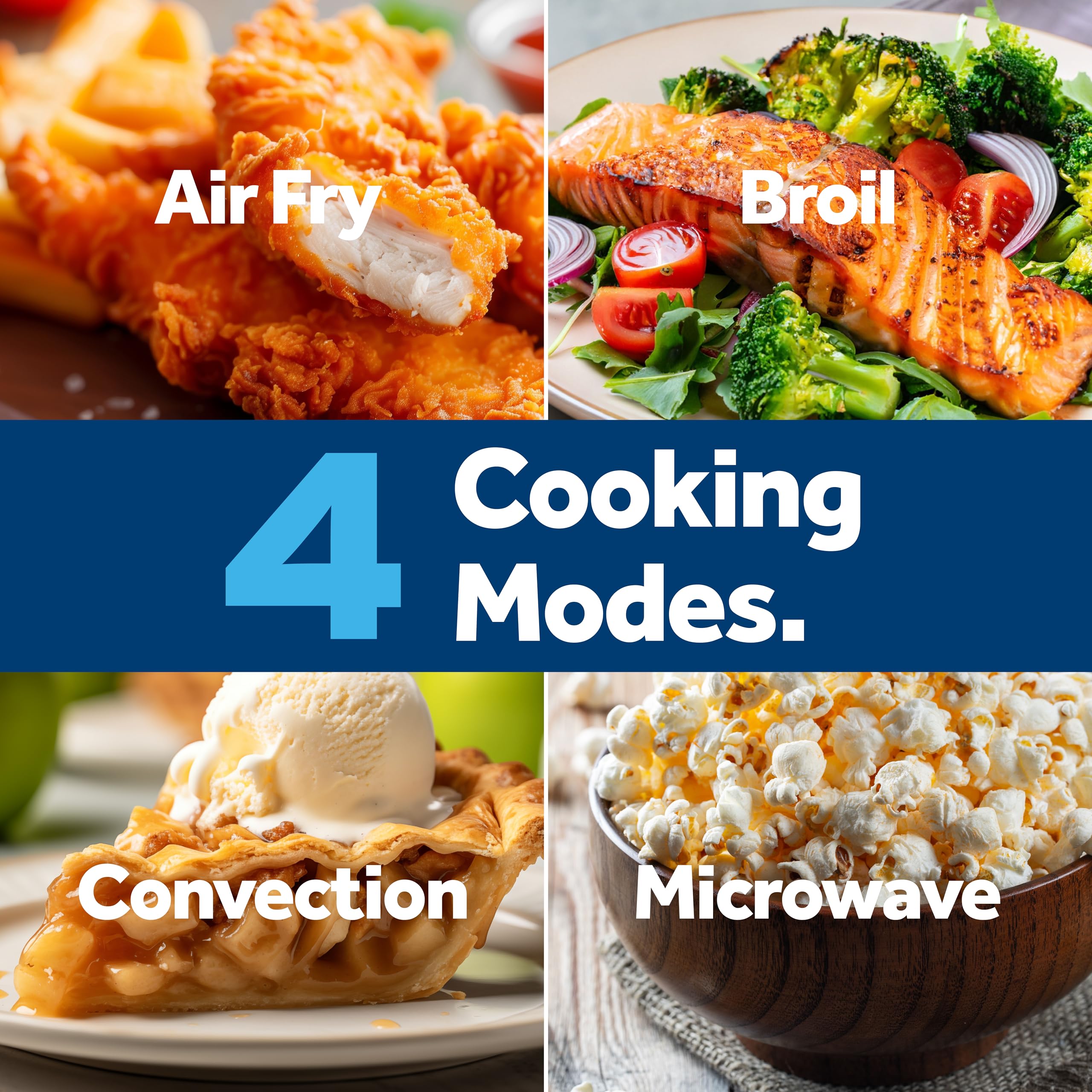 Built in air fryer feature on GE GCST10A1WSS