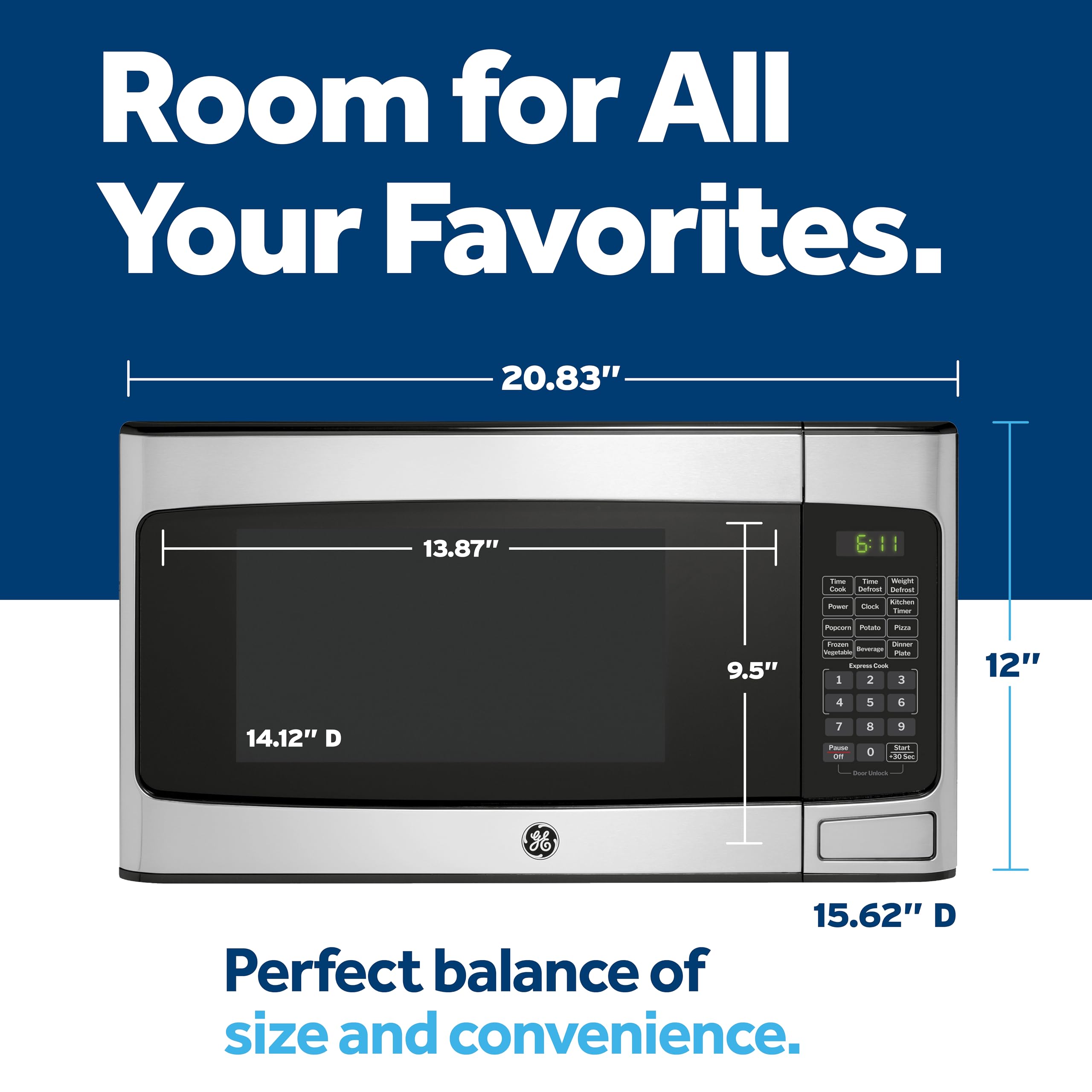 Two-step child lock control panel on microwave