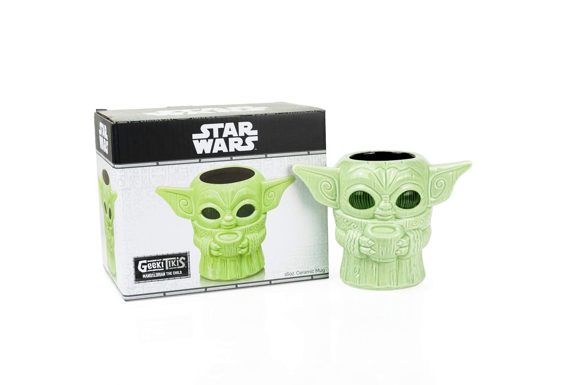 Geeki Tikis Star Wars Baby Yoda mug with 16 oz capacity