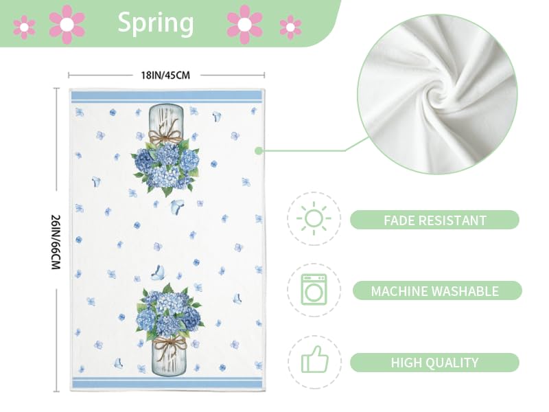 Hydrangea inspired design Geeory kitchen towels 18x26