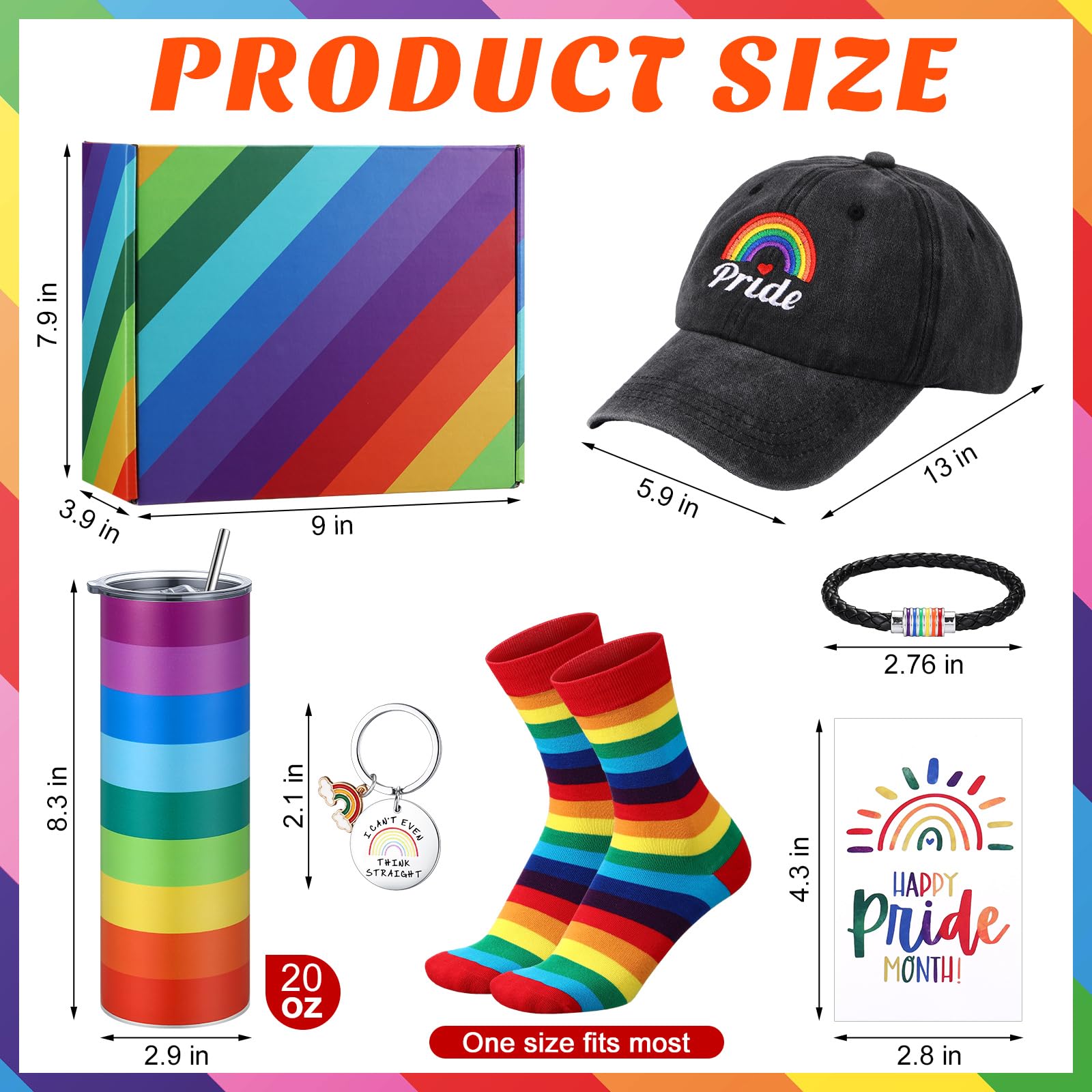 Geiserailie rainbow pride flag gift set bracelet