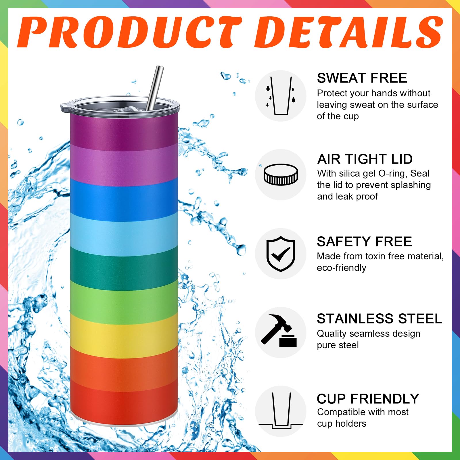 Geiserailie rainbow pride flag gift set rainbow mug