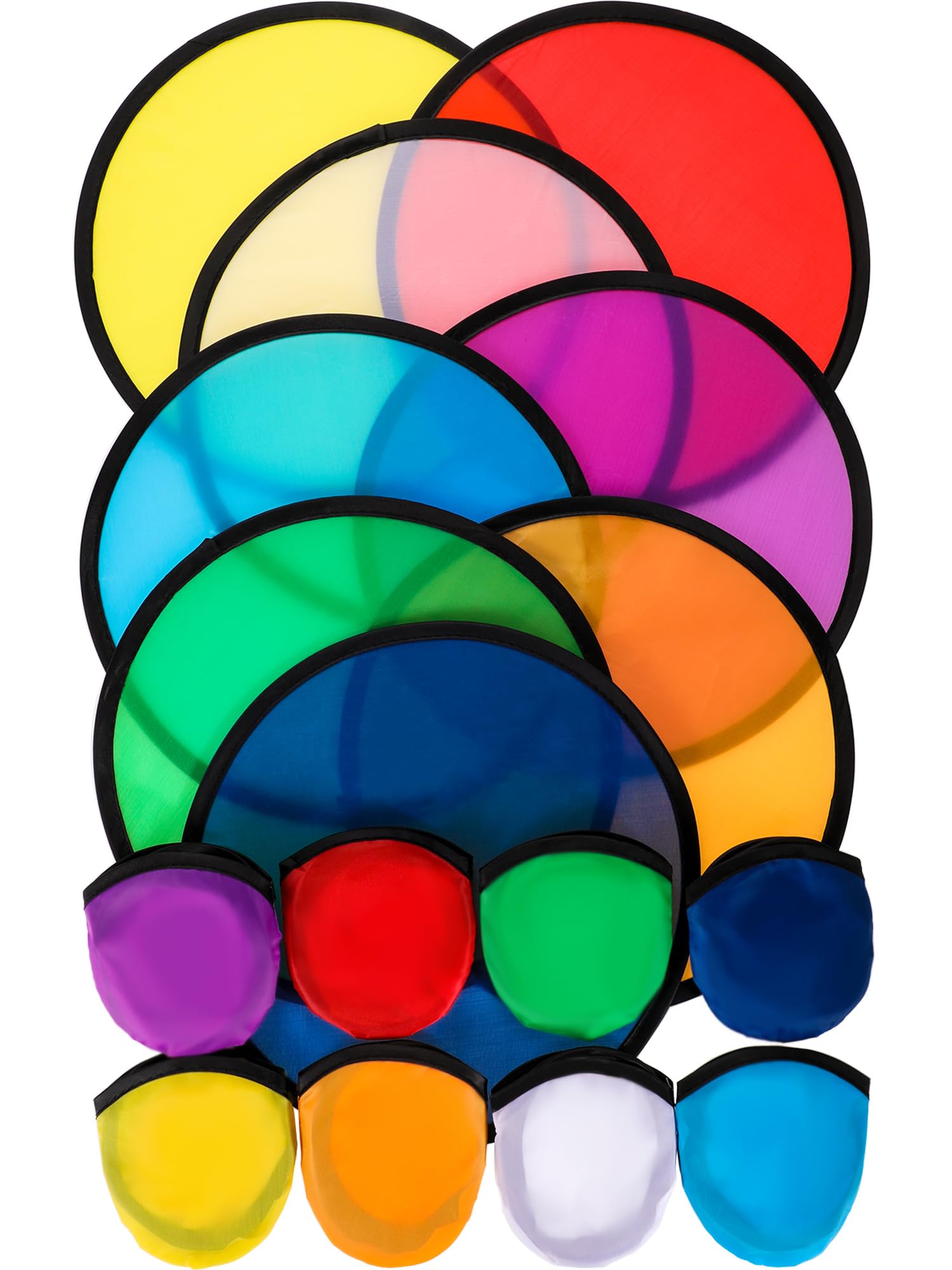 Gejoy foldable flying disc fan 8-pcs in bright colors with bags