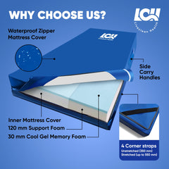Gel memory foam layer on Livaclean mattress