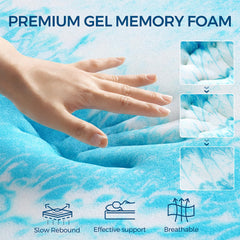 Pillow top mattress pad cover visible on topper