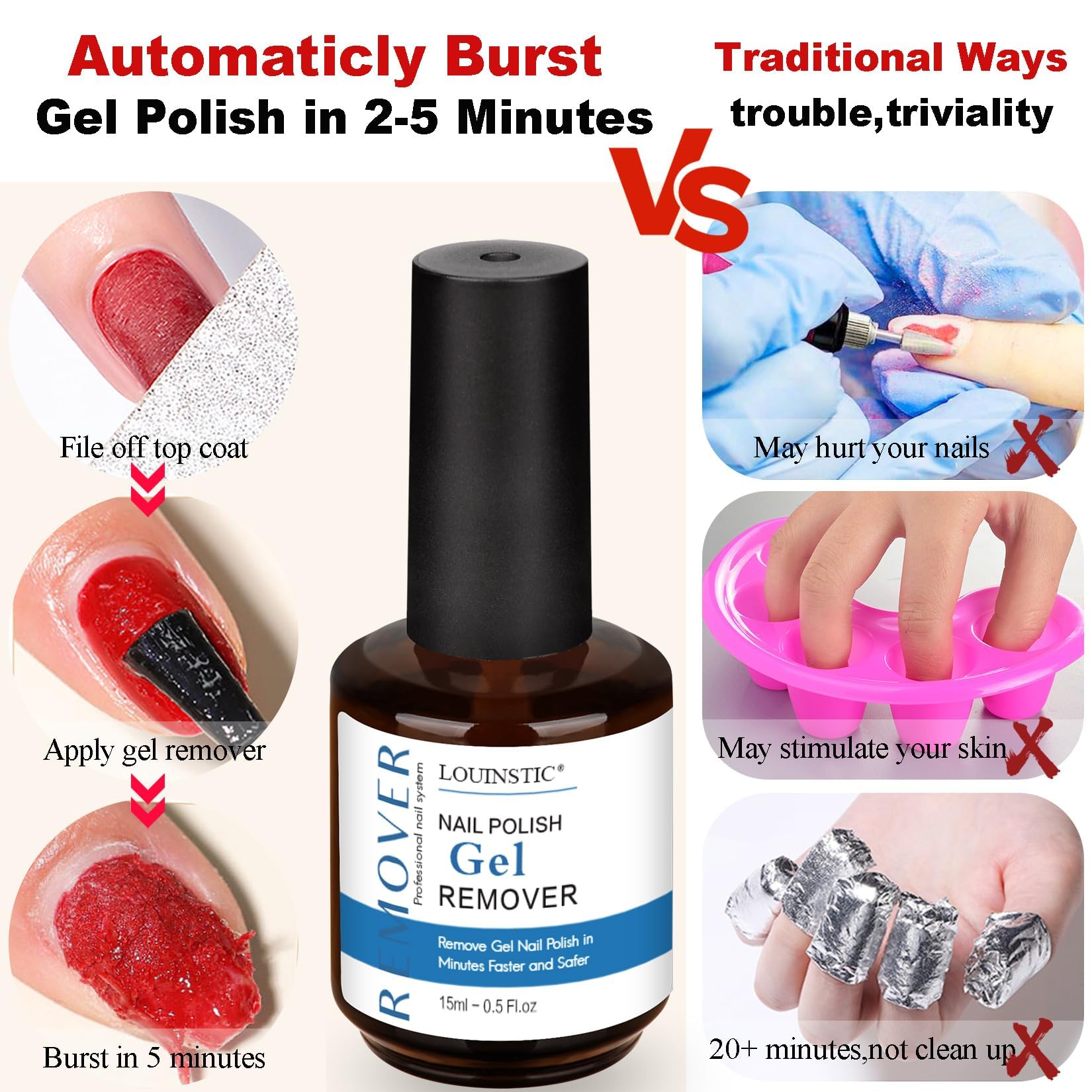 included scraping tool beside gel remover bottle