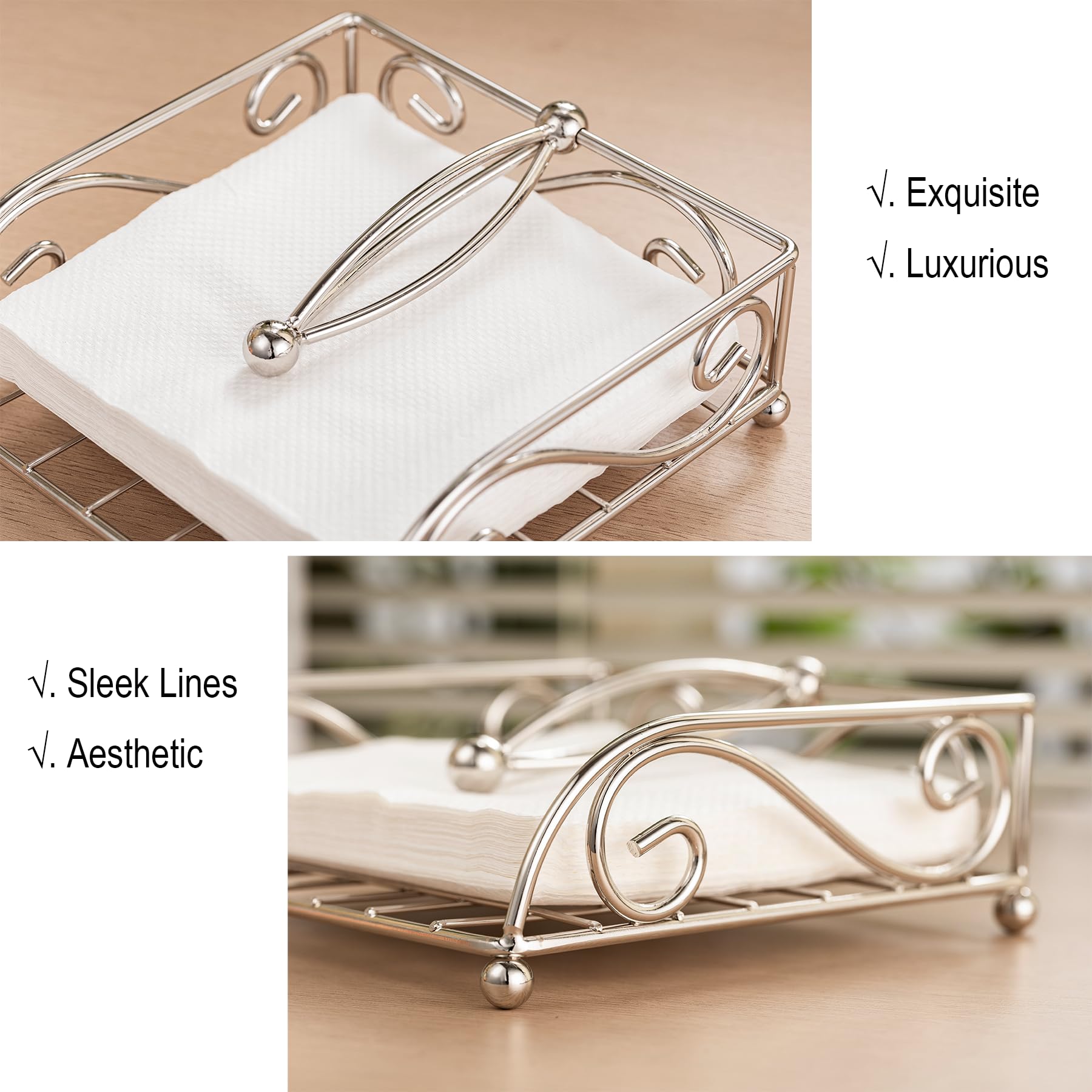 Flat napkin dispenser napkin holder for table