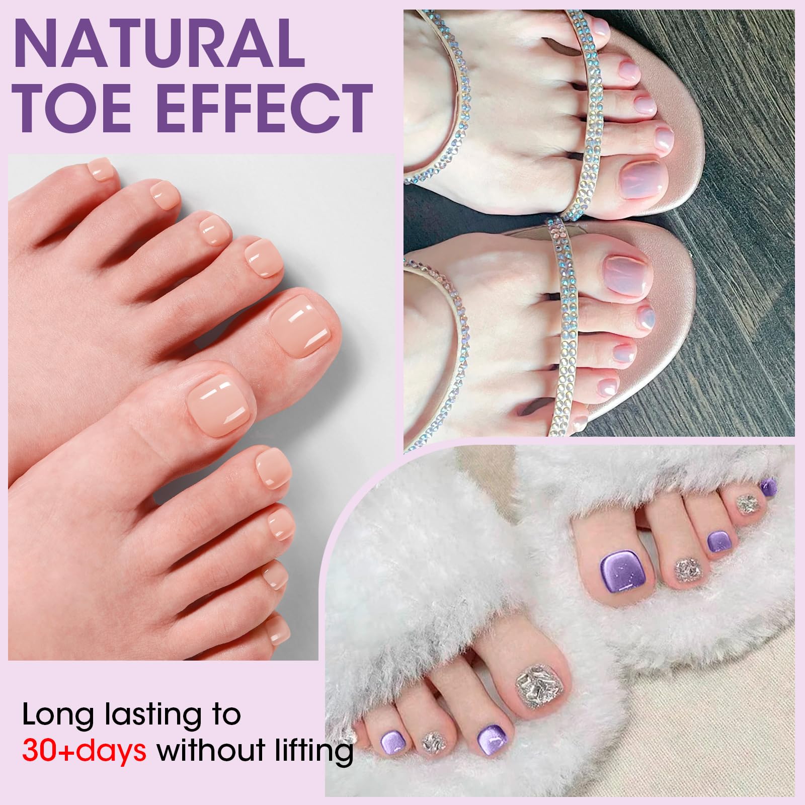 Gellen 12 sizes clear toe nail tips set