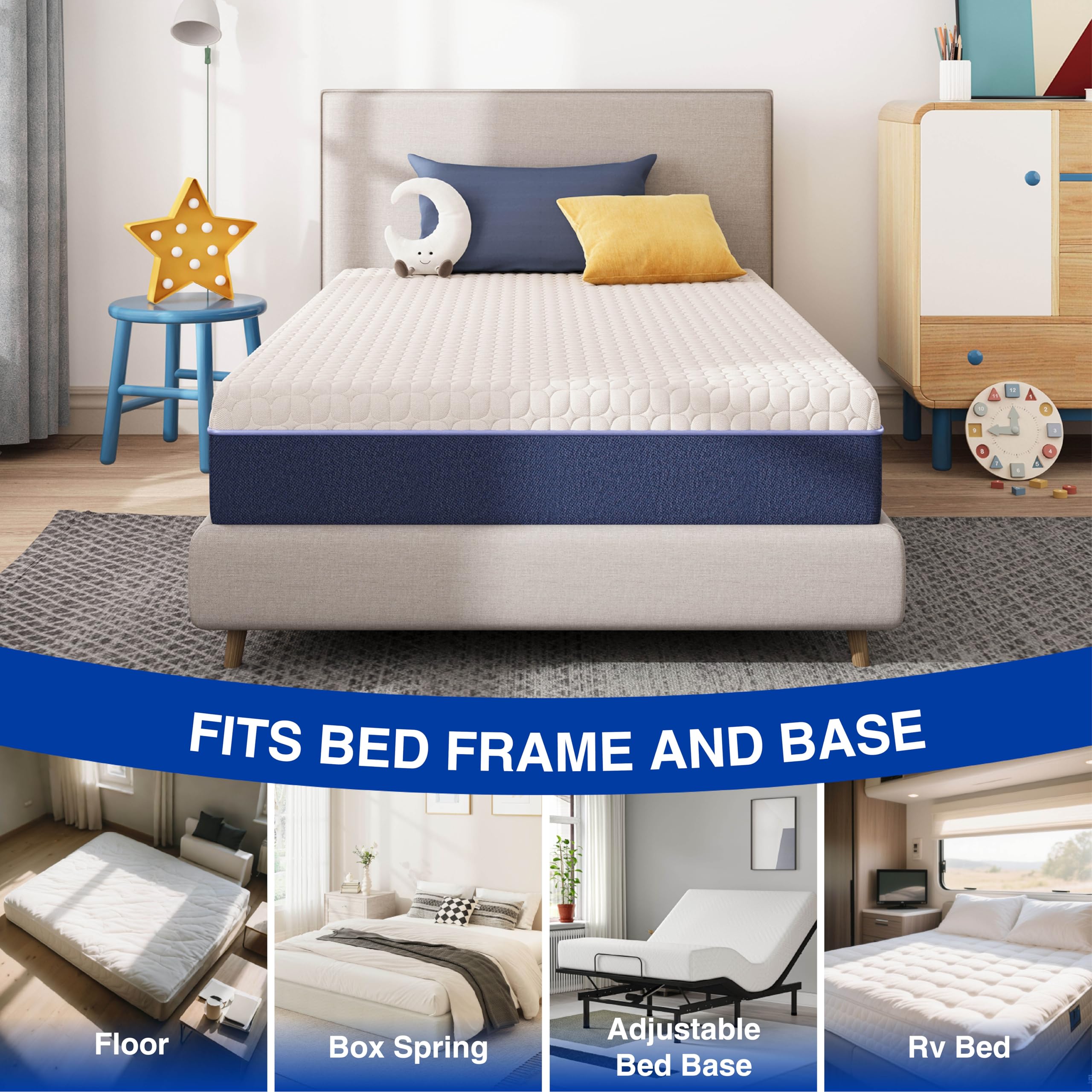 Gelsea full size memory foam mattress in a box packaging