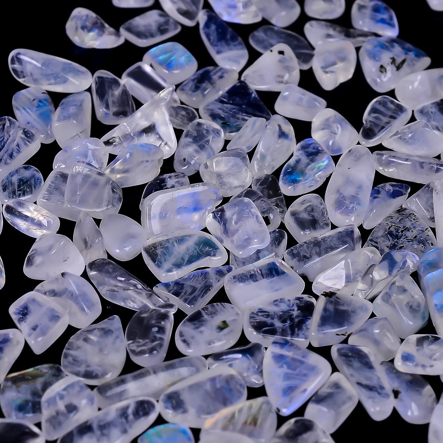 GEMKORA rainbow moonstone chips jewelry making blue flash nuggets India