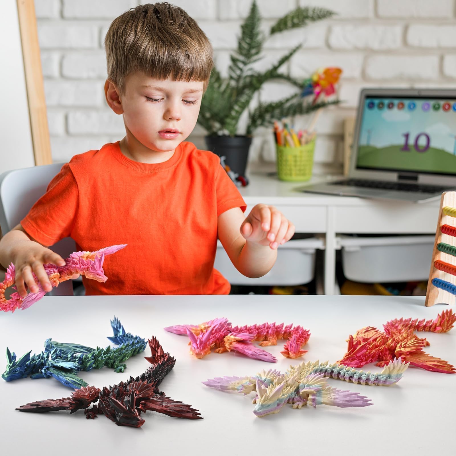 Anxiety relief dragon toy with movable joints GemmiCho