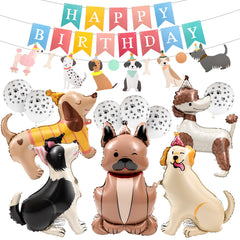 Gemscream dog birthday decoration set with dog foil balloons