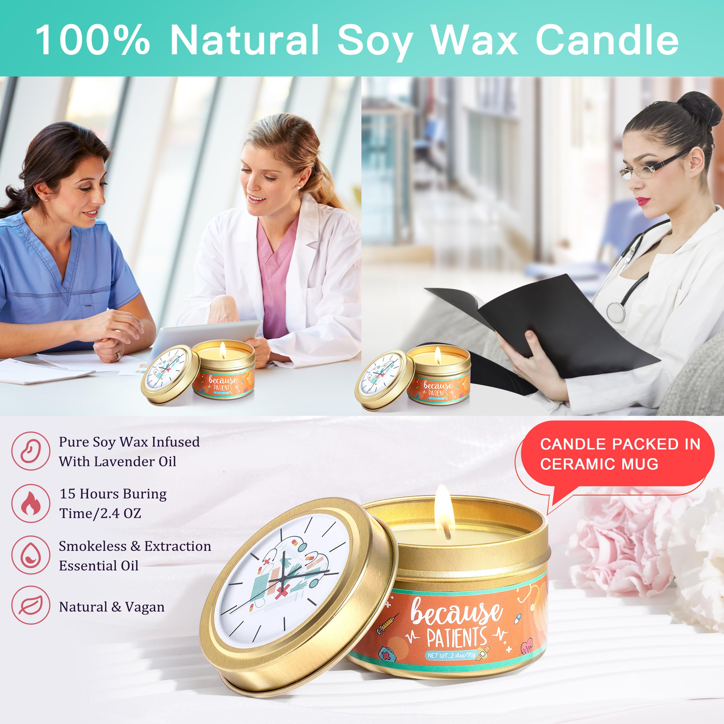Lavender scented candle included in gift set