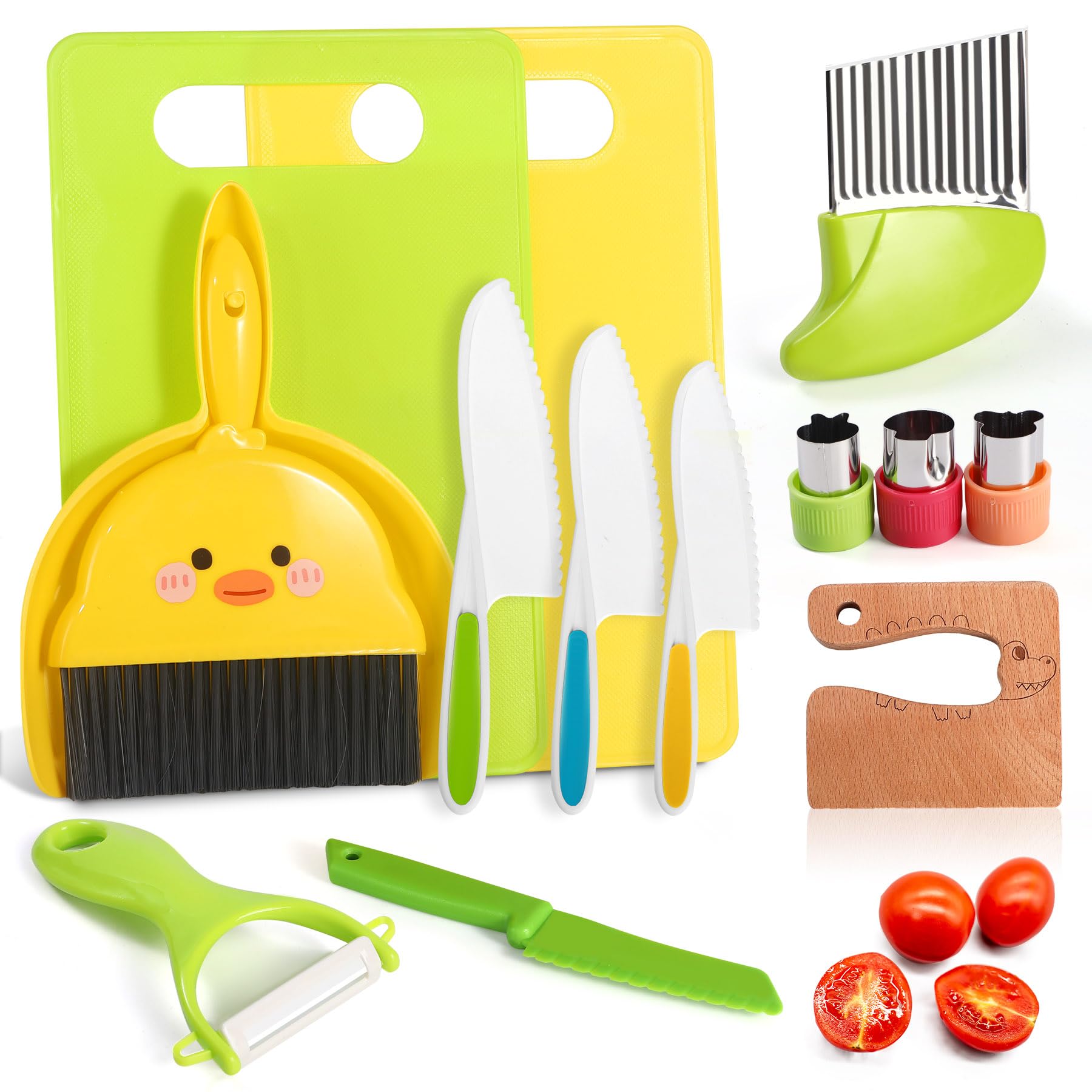 Gender neutral colorful kids knife set