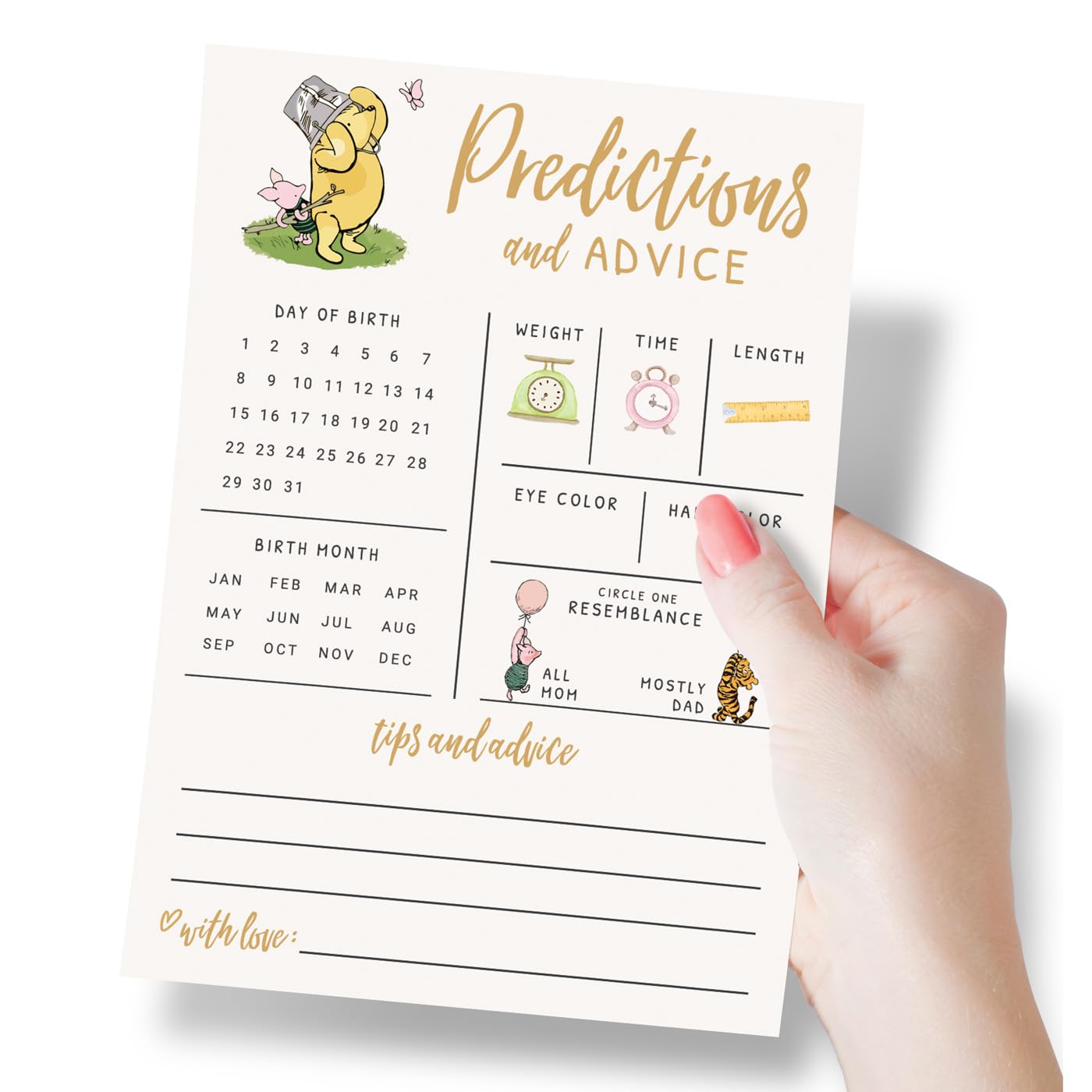 Gender neutral Pooh Bear baby shower cards