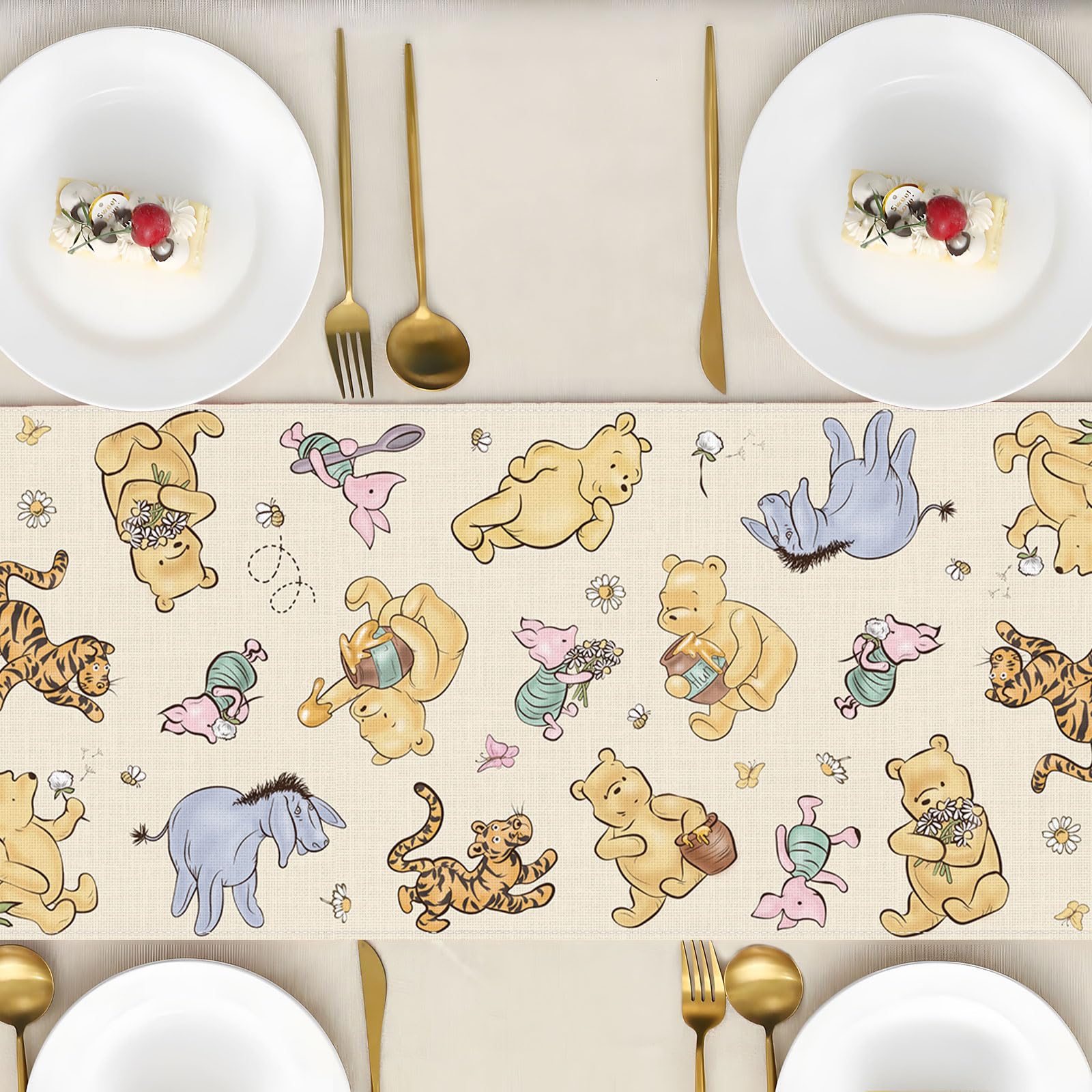 Vivid patterned table runner for home kitchen or party setup