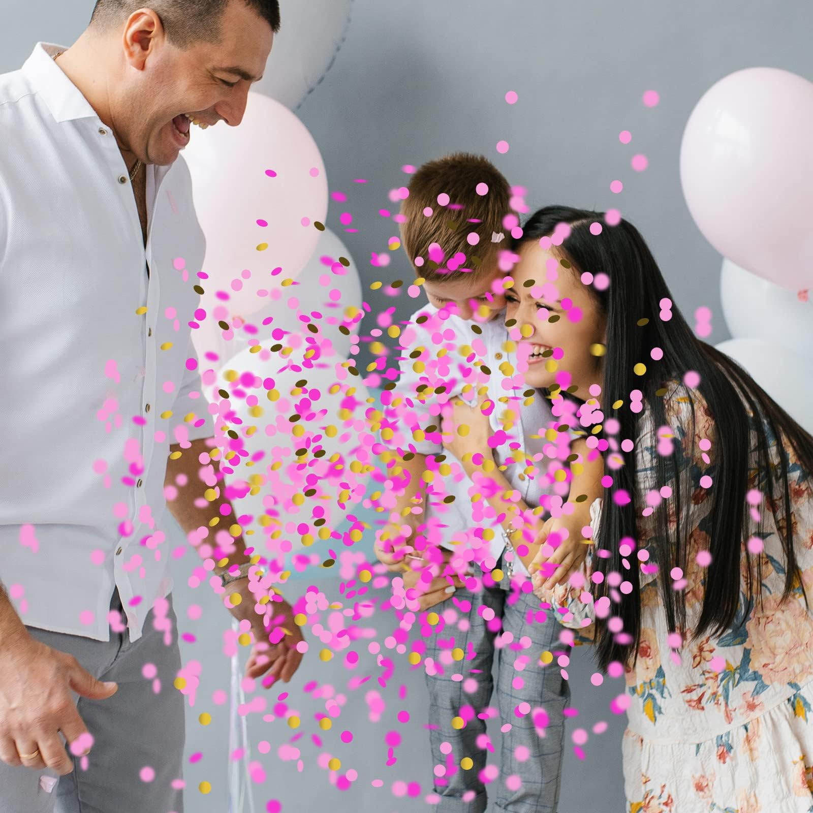Eco-friendly latex gender reveal balloons with biodegradable confetti