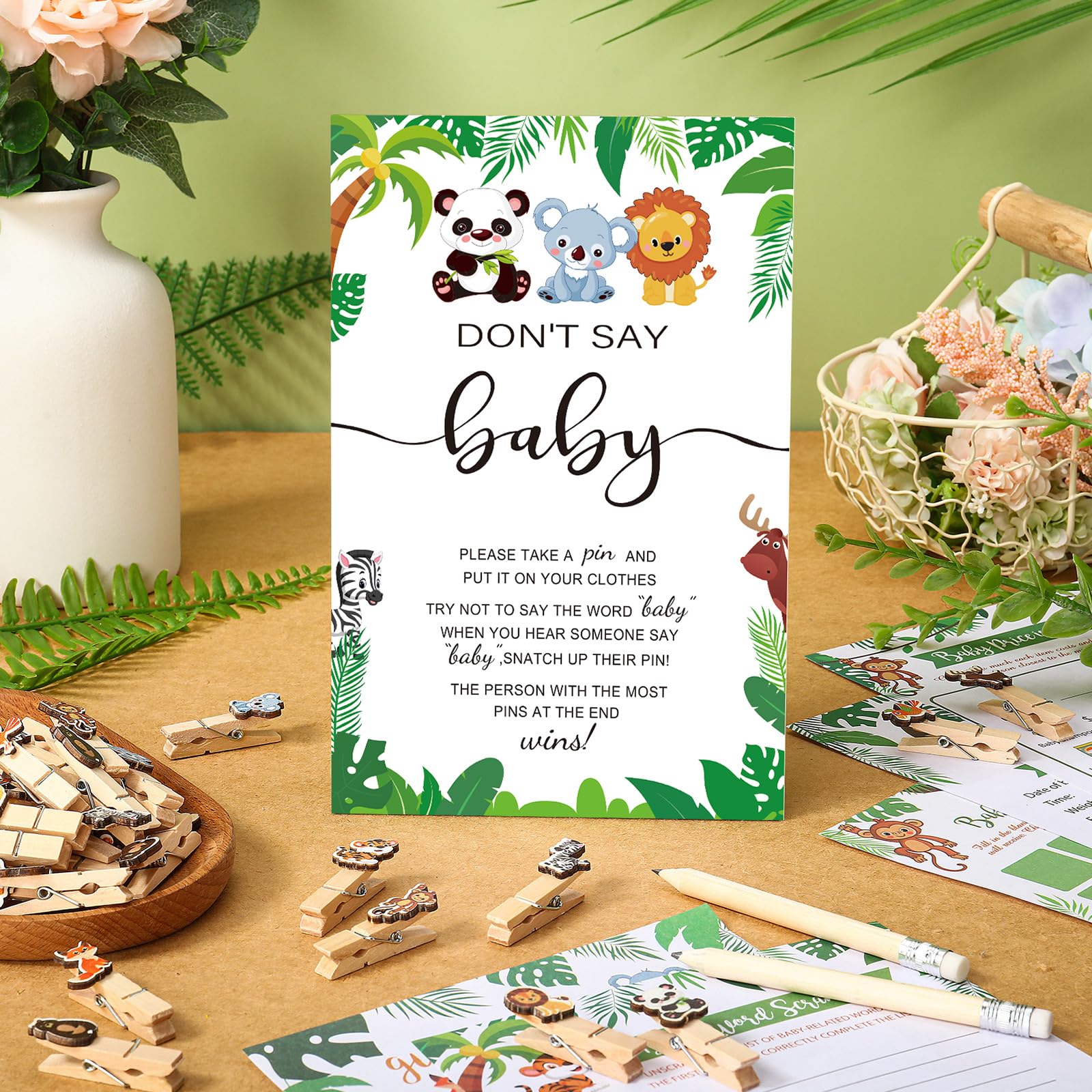 Total 321 pieces safari party supplies