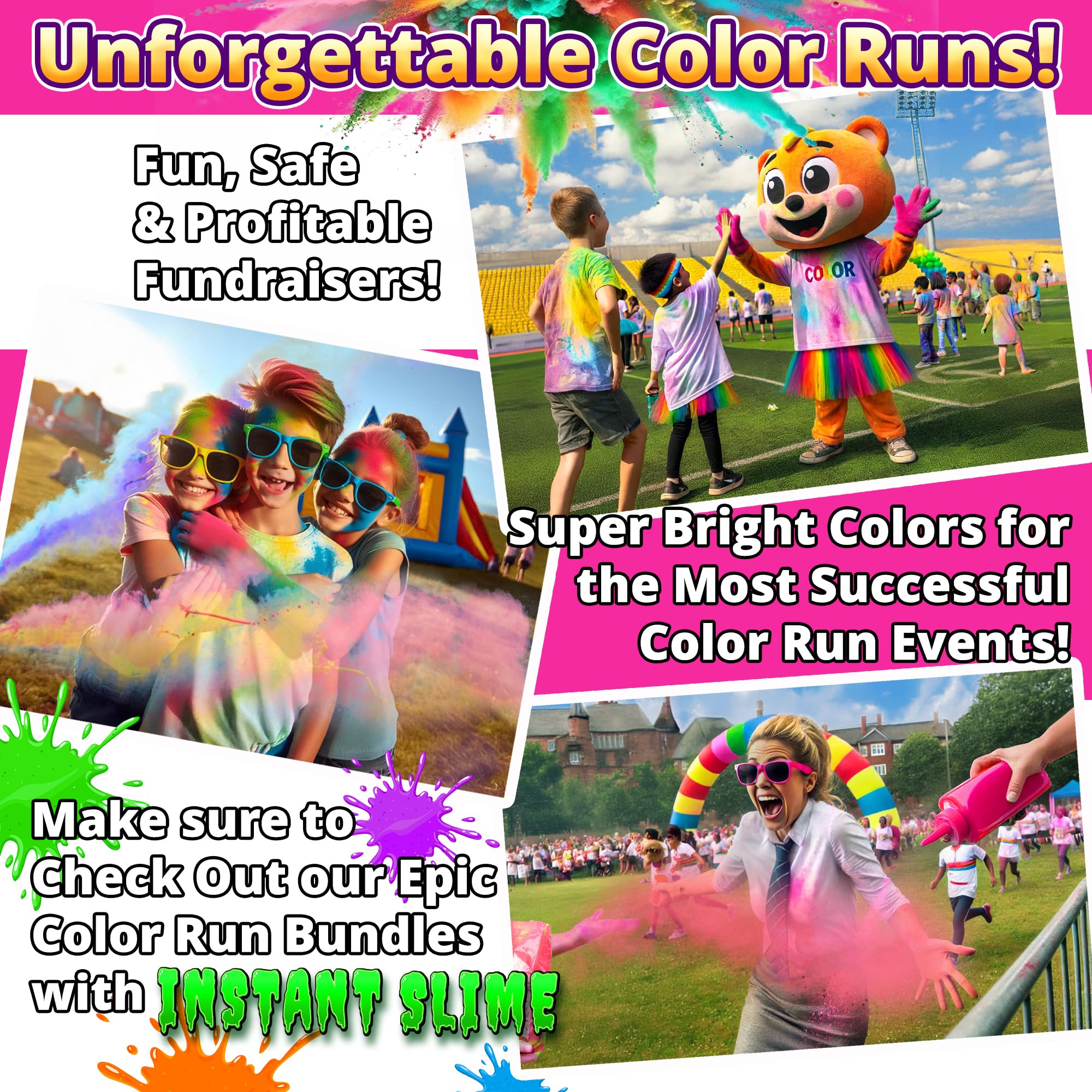 Color run powder for parties and gender reveals