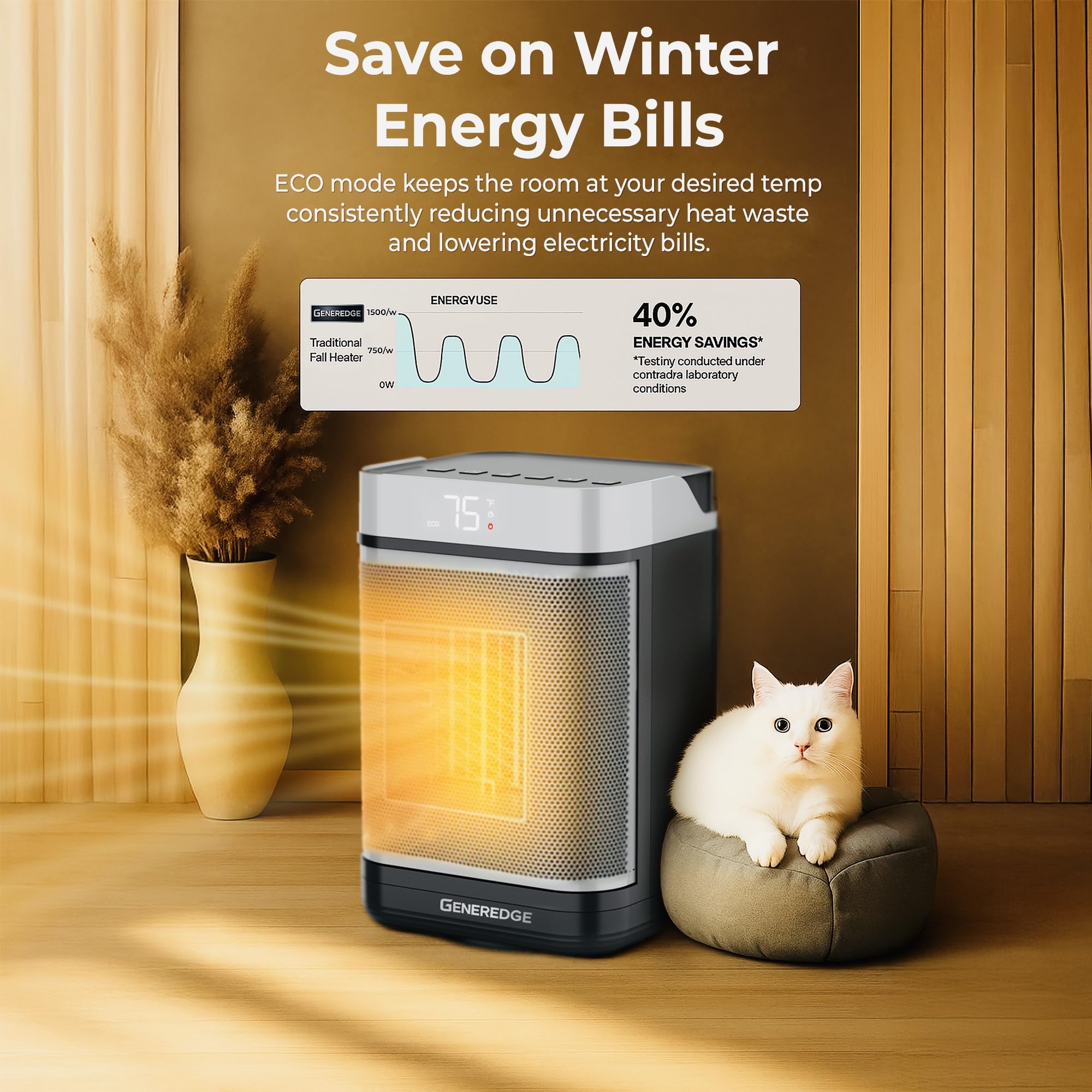 80 degree wide-angle oscillation GENEREDGE heater