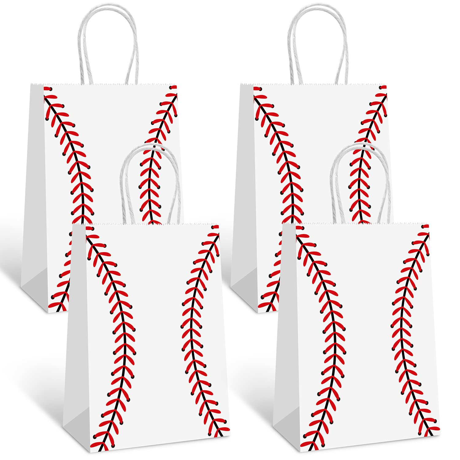 Generic 16 PCS Baseball Theme Gift Bags red pack