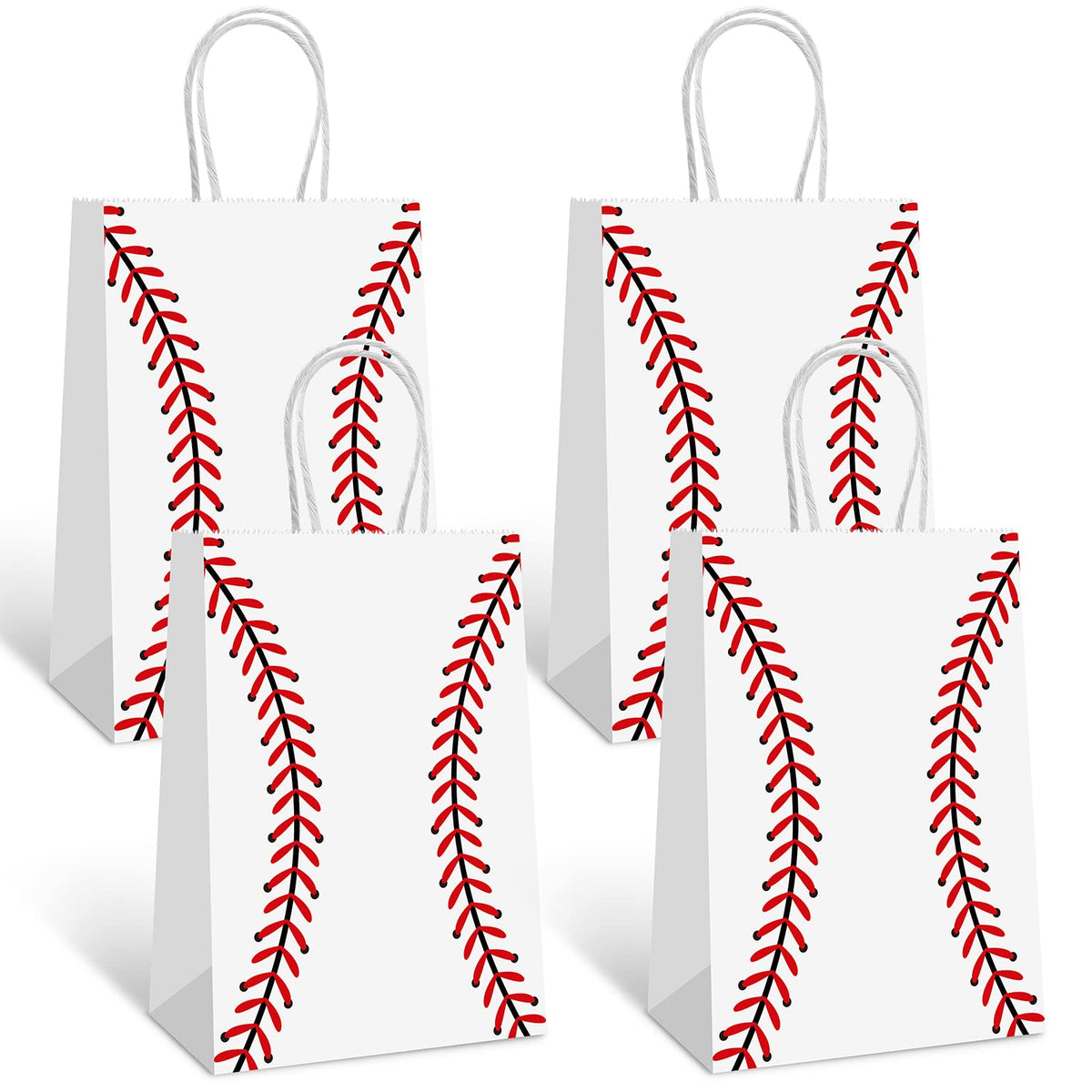 Generic 16 PCS Baseball Theme Gift Bags red pack