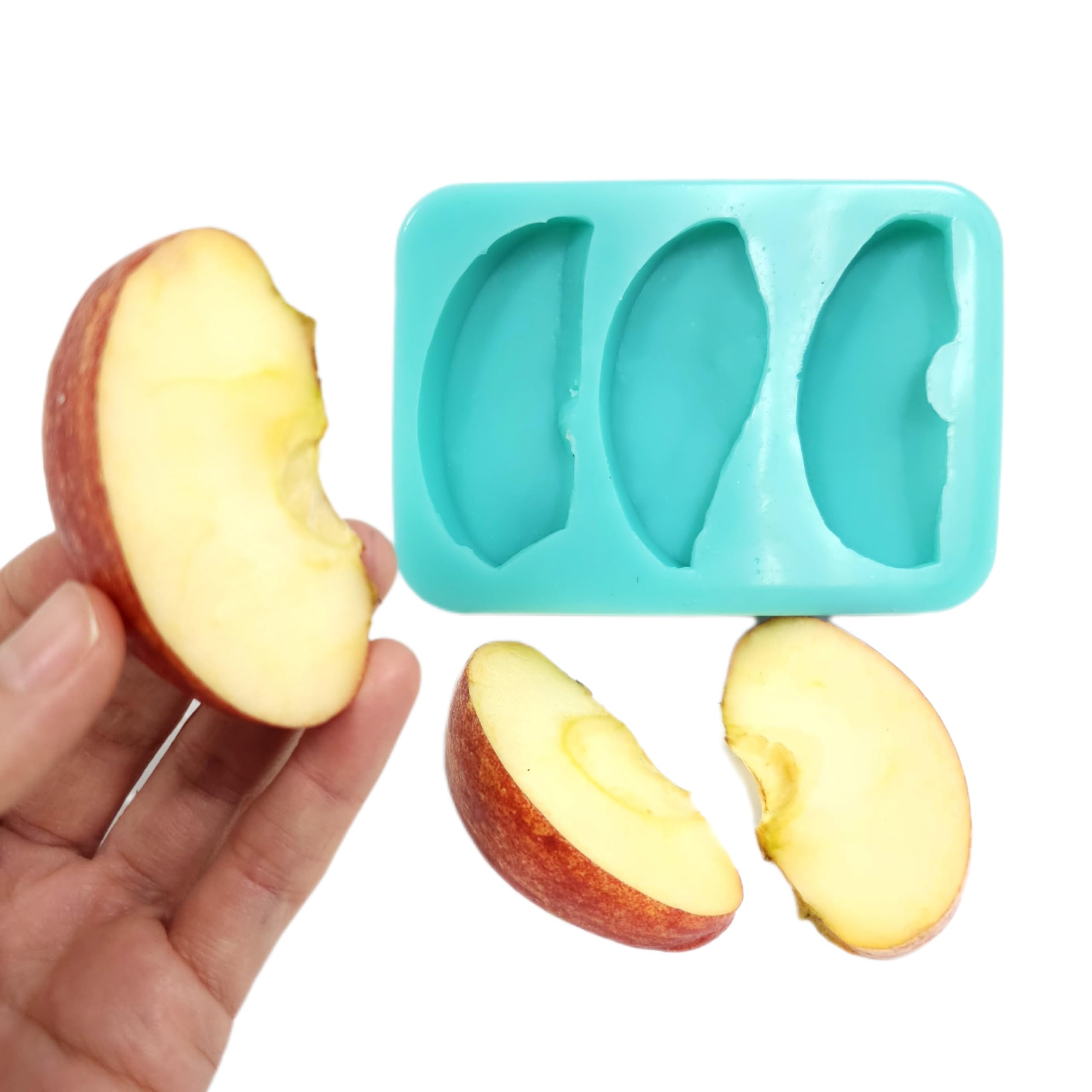 Generic Apple Slices Silicone Mold turquoise blue