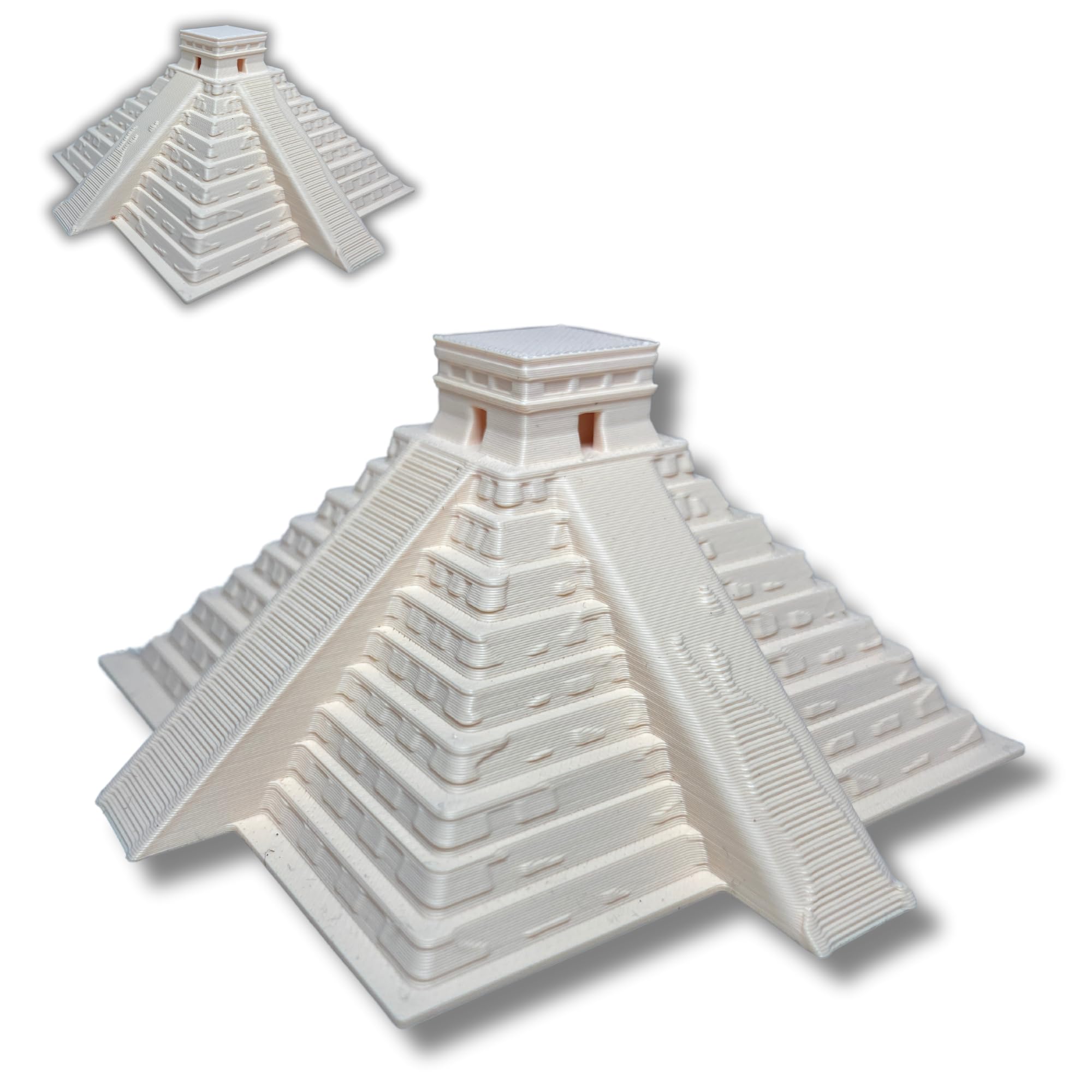 Generic Chichen Itza Pyramid Model PLA Replica front view