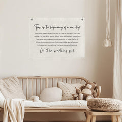 Heavy canvas banner with top grommets for hanging