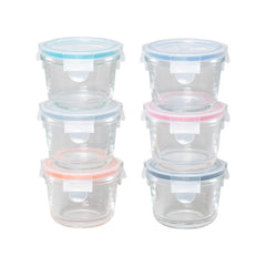 GENICOOK borosilicate glass baby-size containers with lids 12-piece set