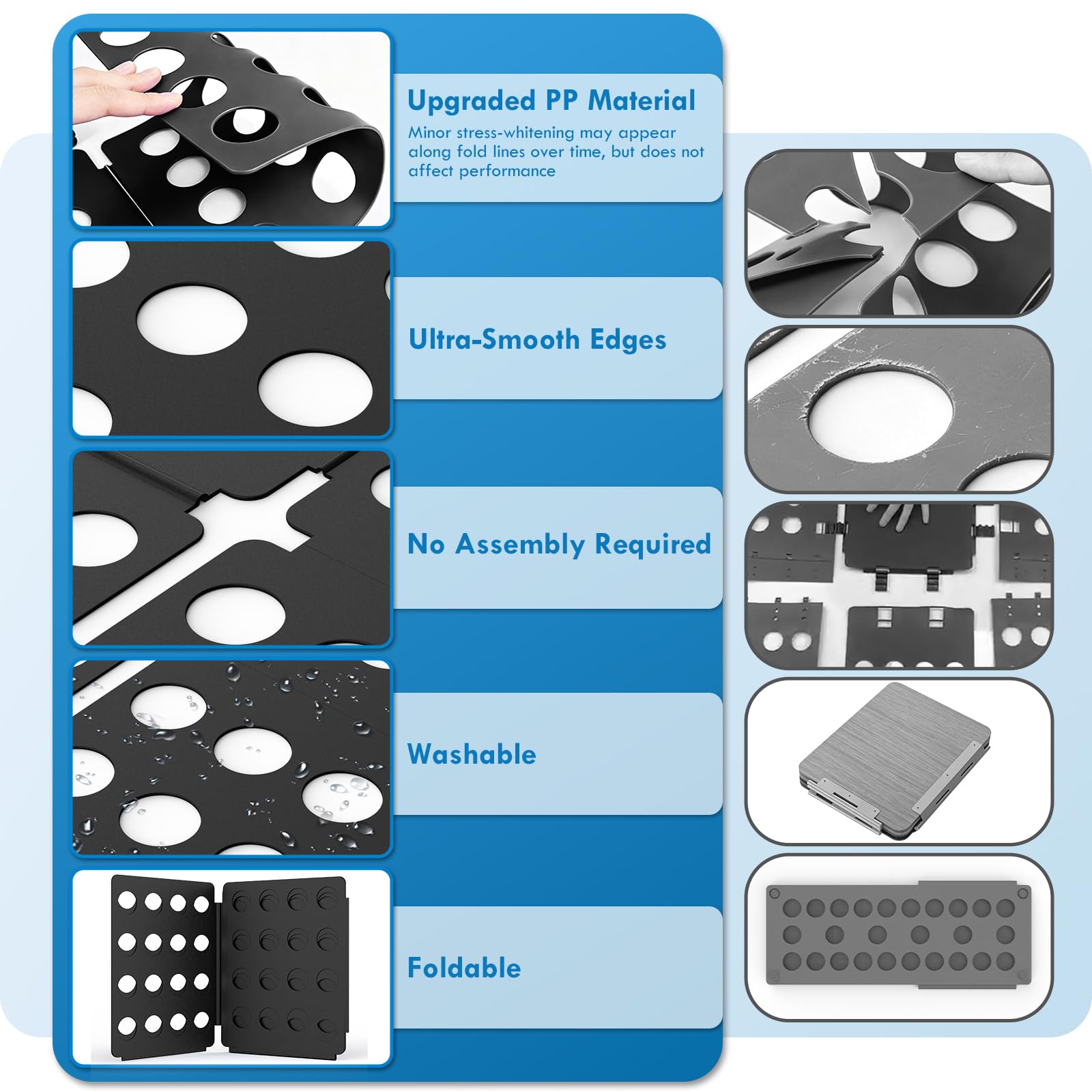 Versatile folding board for shirts shorts towels