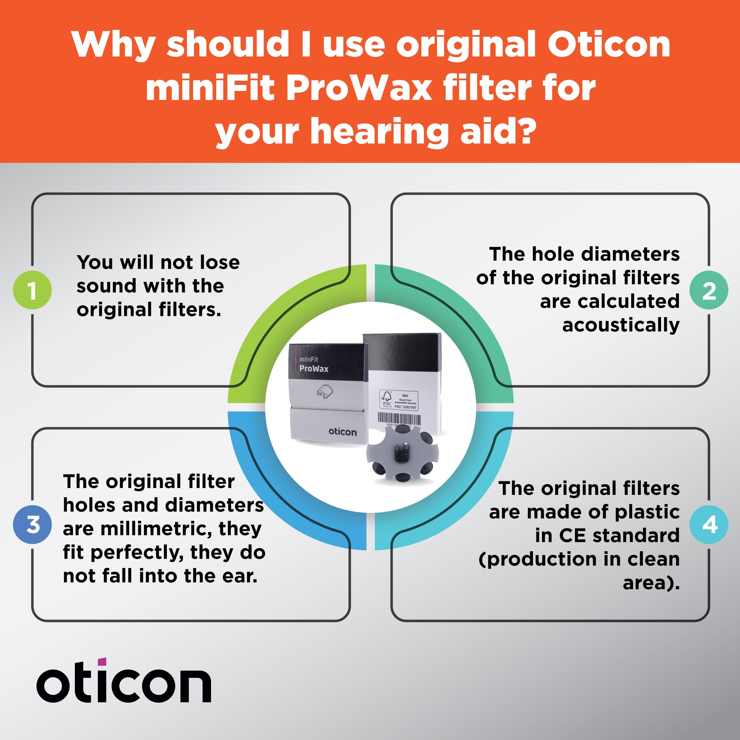 Genuine Oticon Denmark branded parts for performance