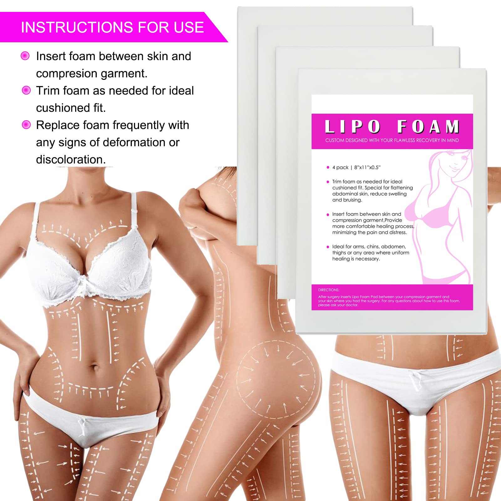 Breathable post surgery foam pads for edema reduction and protection