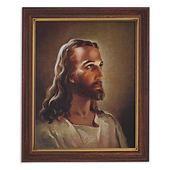 Gerffert Christian Wall Art in mahogany toned wood frame with glass